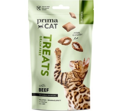 Prima Cat treats Crunchy Beef Anti-Hairball 40gr